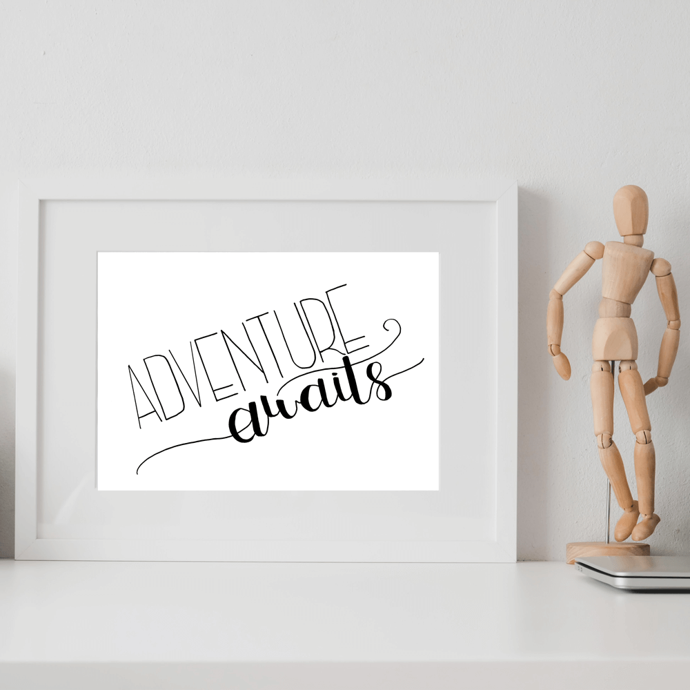 adventure awaits handlettered artwork