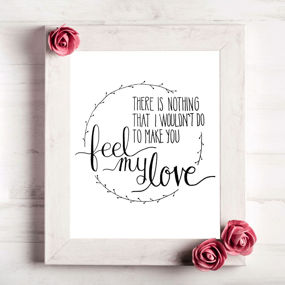 feel my love handlettered print