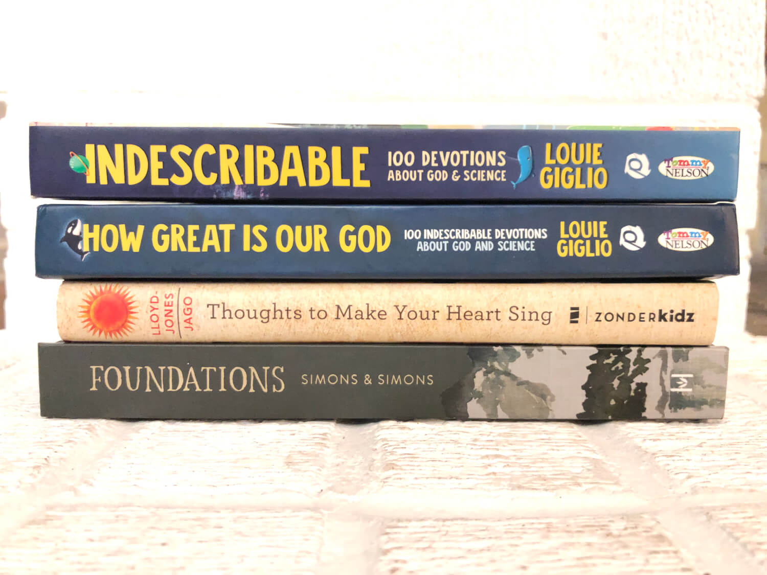 stack of devotional books