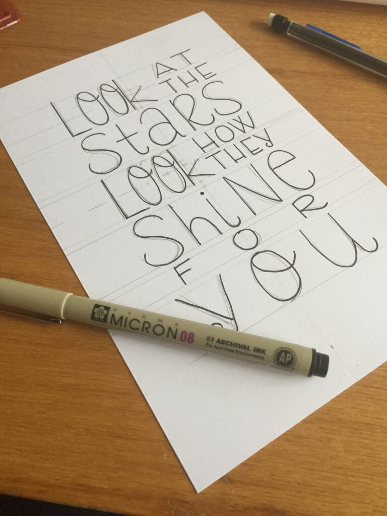 fine-point marker for hand lettering